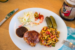 Tastes great with some grilled corn salsa, coleslaw and homemade bourbon-pickled jalapenos!